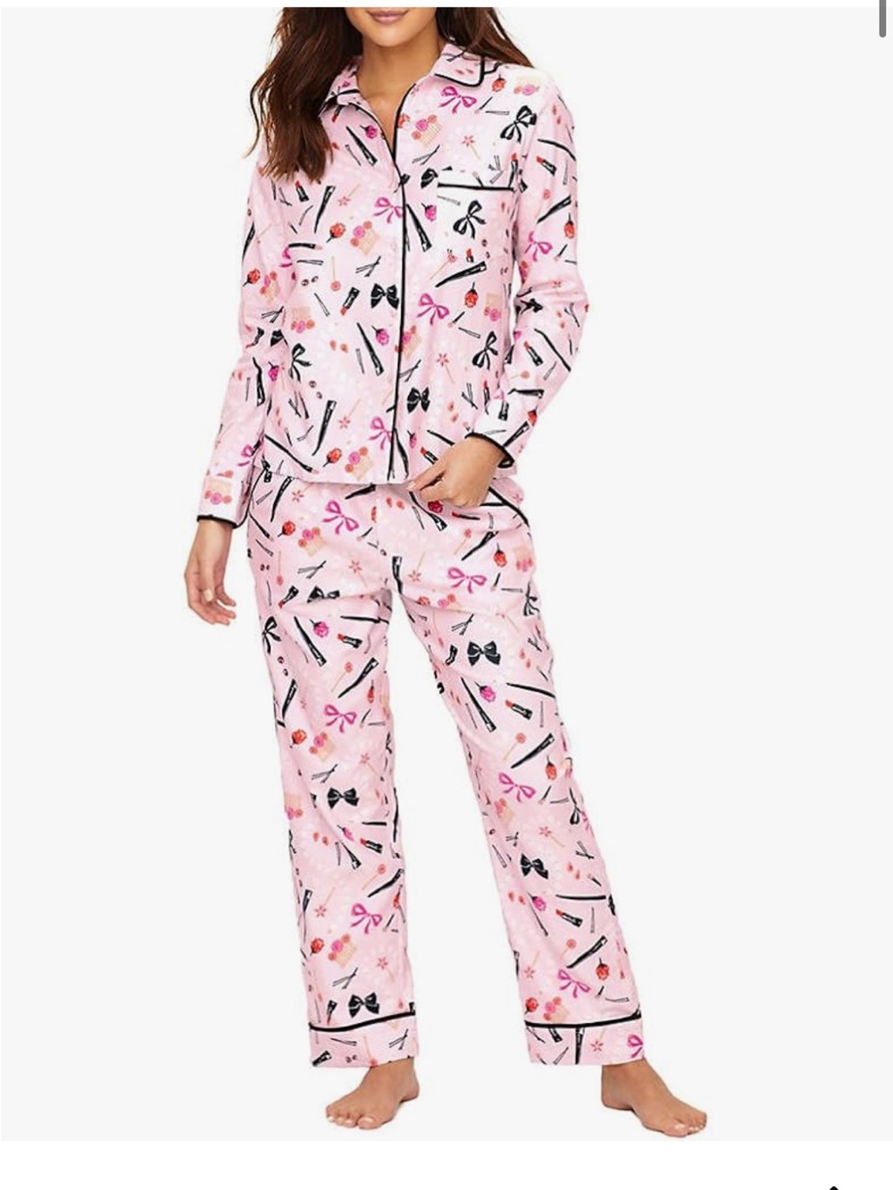 kate spade pink floral bow print pajama top